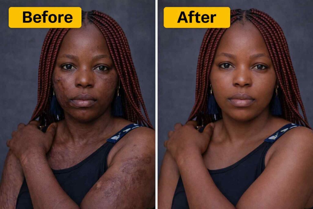 Scar removal before and after